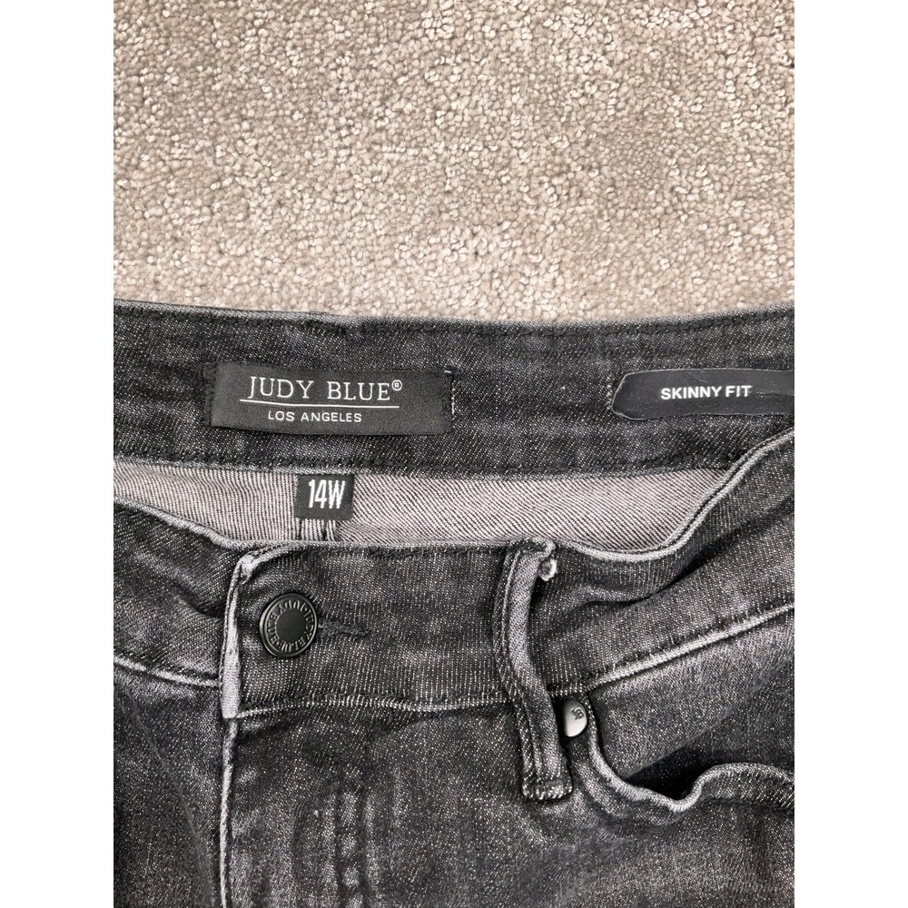 Judy Blue LA Jeans Women 14W Black JB88753 Skinny Whisker High Rise Stretch - Picture 3 of 11